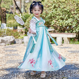 Мужская одежда для изучения китайского языка Hanfu, древний костюм, костюм для декламации, учащиеся начальной школы, девочки, треххарактерная сутра, церемония открытия, Детский костюм для выступления