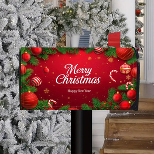 Cross-border Hot Sale Happy Christmas Garden Mailbox Cover Magnetic Winter Snowflake Decoration Mailbox Package Mailbox Cover