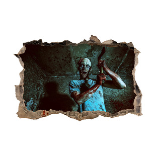 3D Halloween Horror Realistic Broken Wall Ghost Female Ghost Wall Stickers Cross Border Removable Living Room Entrance Decorative Sticker 1498
