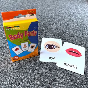 C3 color children early education Card teaching aids hanging color box time Flash Card Flash Card English Card production