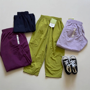 Rice Paper Cropped Pants 2025 Summer New Men's and Women's Children's Wear Lightweight Breathable Loose Casual Cropped Pants