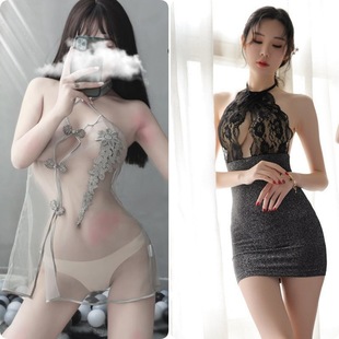 Sexy Lingerie, Small Breasts, Big Breasts, Pure Lust Skirt, Passionate Side High Slit Long Skirt, Uniform, Temptation, Flirting Cheongsam