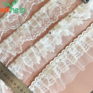 Factory direct exquisite lace underwear ruffled beads lace double-layer clothing textile accessories toy accessories