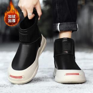 Snow Boots Men's Winter Warm fleece-lined Thickened High-top Men's Shoes Outdoor Leather Waterproof Non-slip Thick Sole Northeast Cotton Shoes