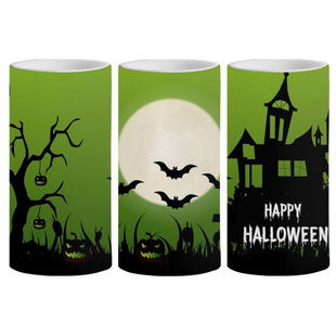 Halloween Halloween decoration decoration electronic candle lamp 6 inch printed pattern plastic LED candle