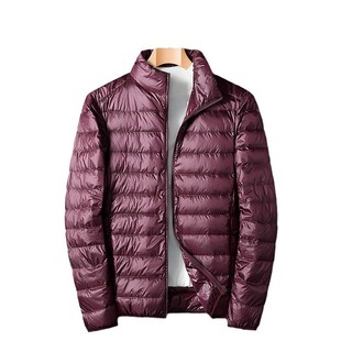 2024 autumn and winter men's stand collar light feather cotton cotton-padded jacket warm cotton-padded jacket fashion casual jacket couple coat tide