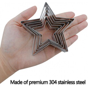 Cookie Cutters Set Stainless Stee Biscuit Mill 6 Pieces Star