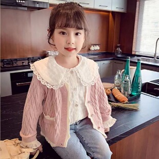 Hot 2023 autumn and winter New European and American style girls all-match casual retro cardigan