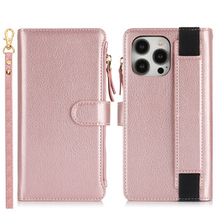 Apple 14 Mobile Phone Case for iphone13 Multi-function Wristband Zipper Card Wallet Promax Leather Case