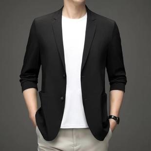 Summer Ultra-thin Ice Silk Suit Men's Sunscreen Clothing Breathable Suit Men's Jacket Business Advanced Sense Non-ironing Single Western Men