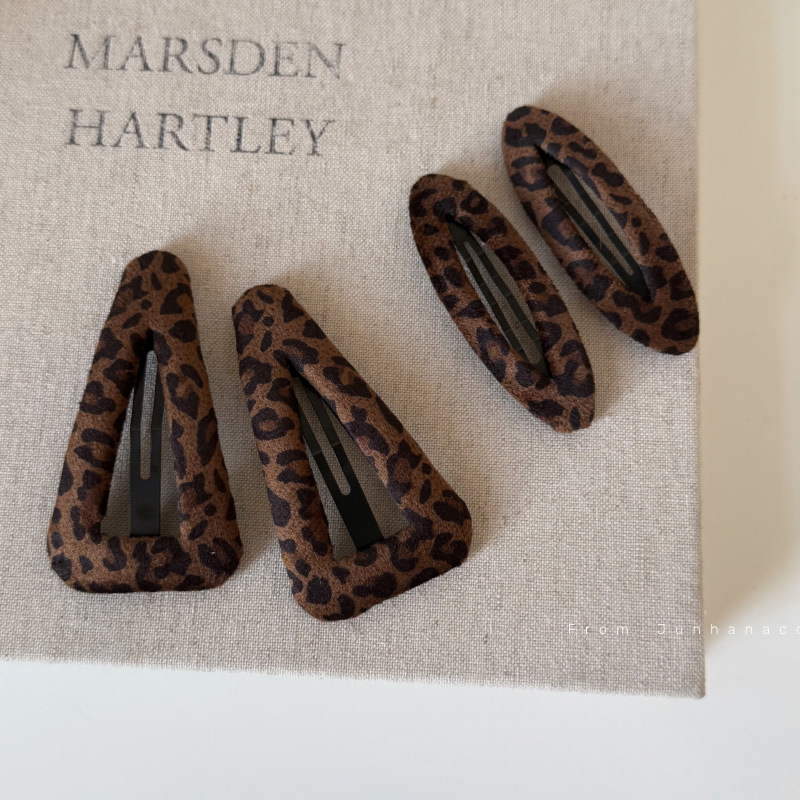 Autumn and Winter Plush Leopard Print Stylish Hairpin Bb Clip Simple Versatile Hair Clip Bangs Clip Side Hair Accessory