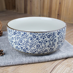 Japanese style and wind 8 inch soup bowl large bowl soup bowl underglaze color ramen bowl ribs bowl ceramic tableware