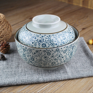 Japanese style Japanese style 6.5 inch ceramic covered bowl instant noodle bowl soup bowl porridge bowl large bowl noodle bowl specialty tableware
