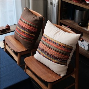 WBZ7 Southeast Asian Thai Ethnic Style Striped Cotton and Linen Pillow Sofa Cushion Lijiang Homestay Inn Bay Window Backrest