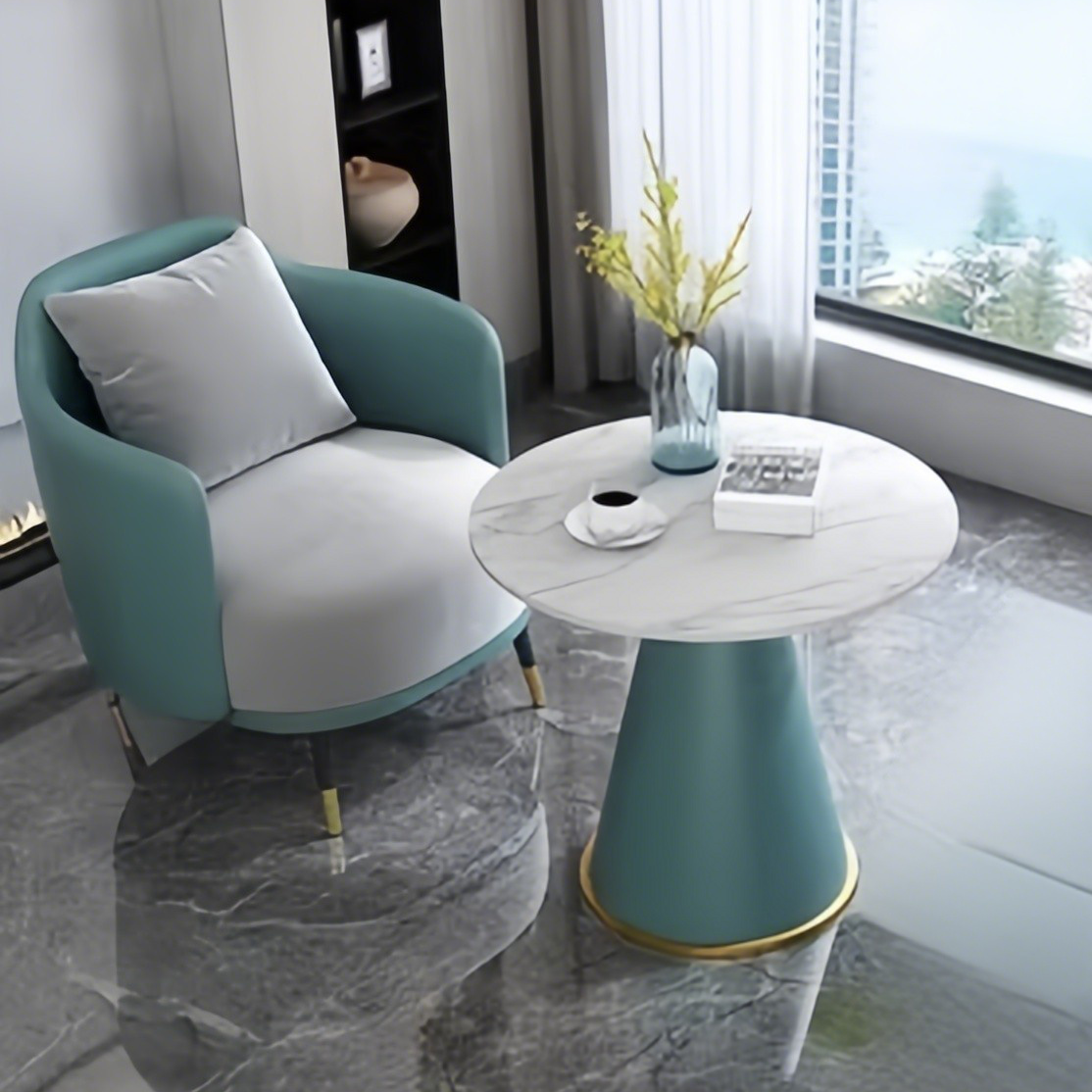 One Table and One Chair Green