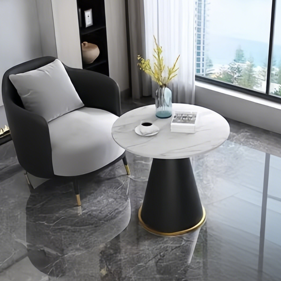 One Table and One Chair Black