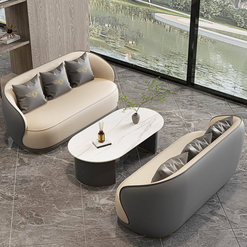 2+2+ Coffee Table Gray/High-Quality Cat Scratch Leather/Compensation and Damage Compensation