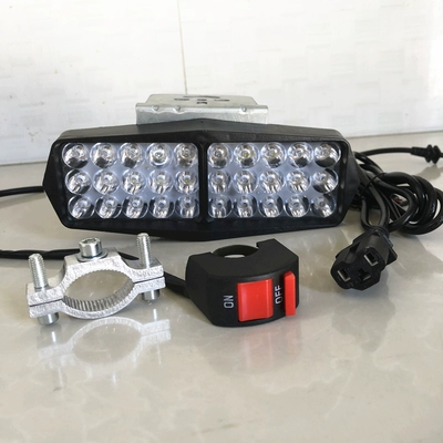 Motorcycle headlights, headlights, headlight, ultra-bright, 48v60v72v, modified - extra-bright-30-beads-premium-model-switch-plug-clip
