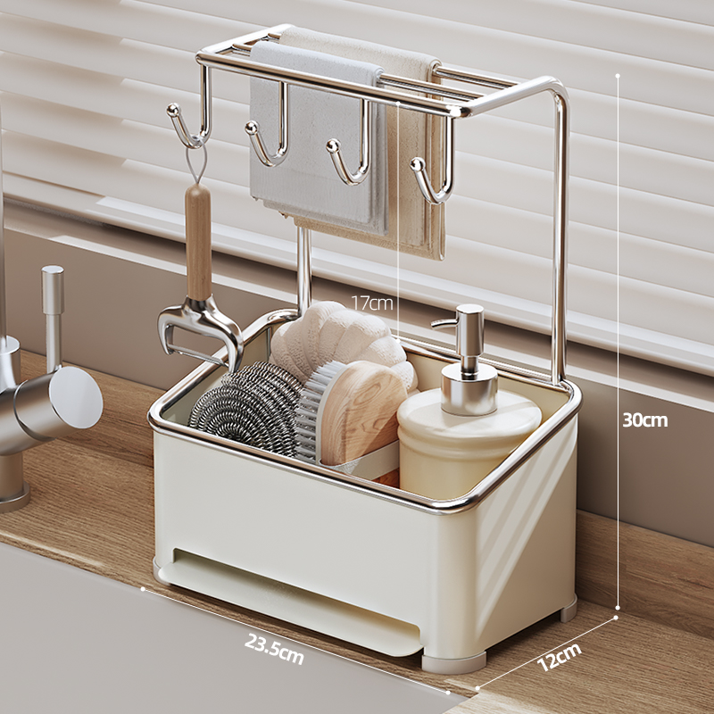 [Square - Straight Row Drain] Milk White + Rag Rod + Front Hook