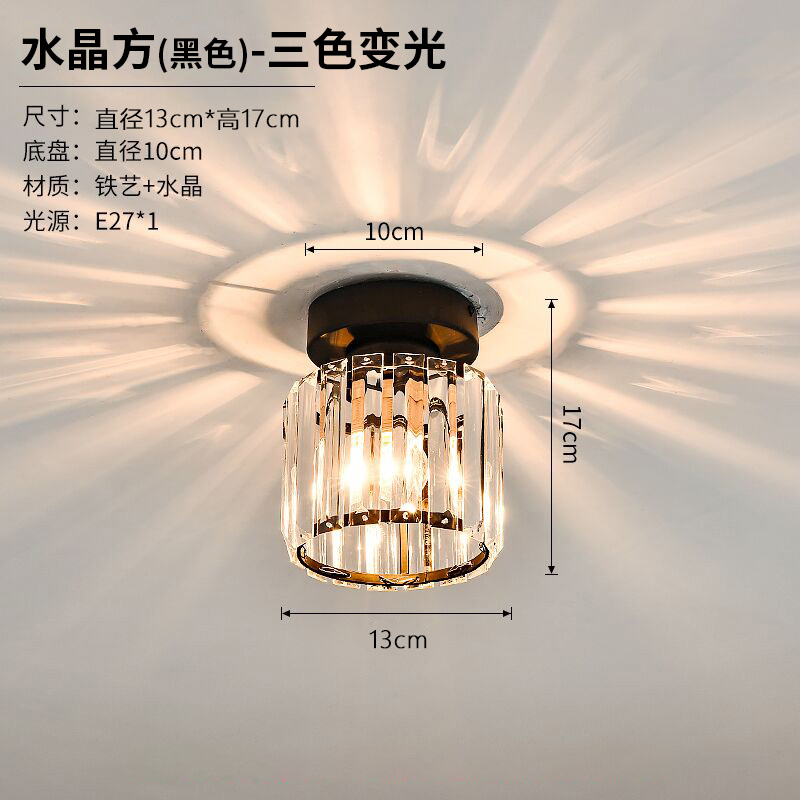 Crystal Round Black-Three-Color Light Changing