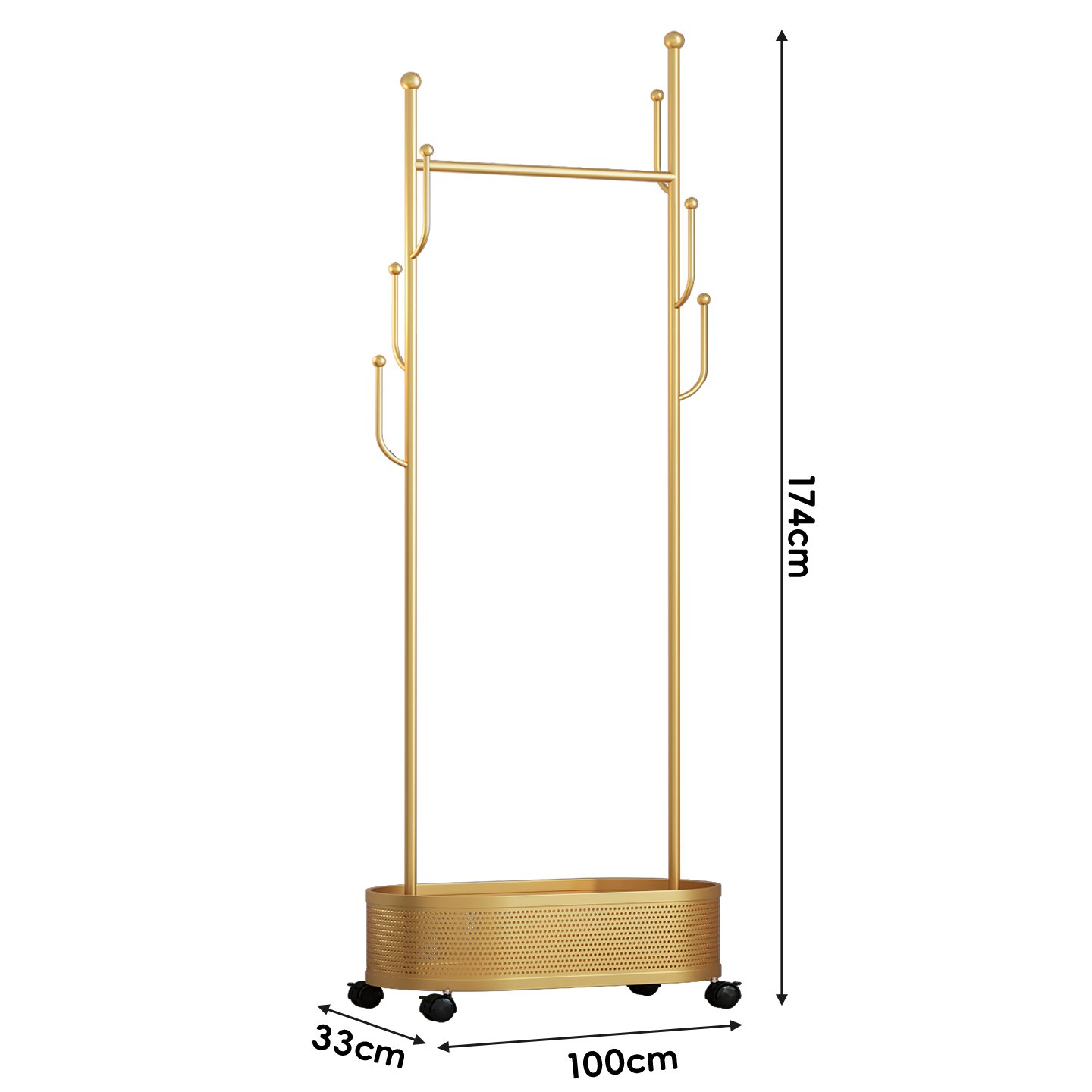 Storage Coat Rack 100cm (Nano Gold)