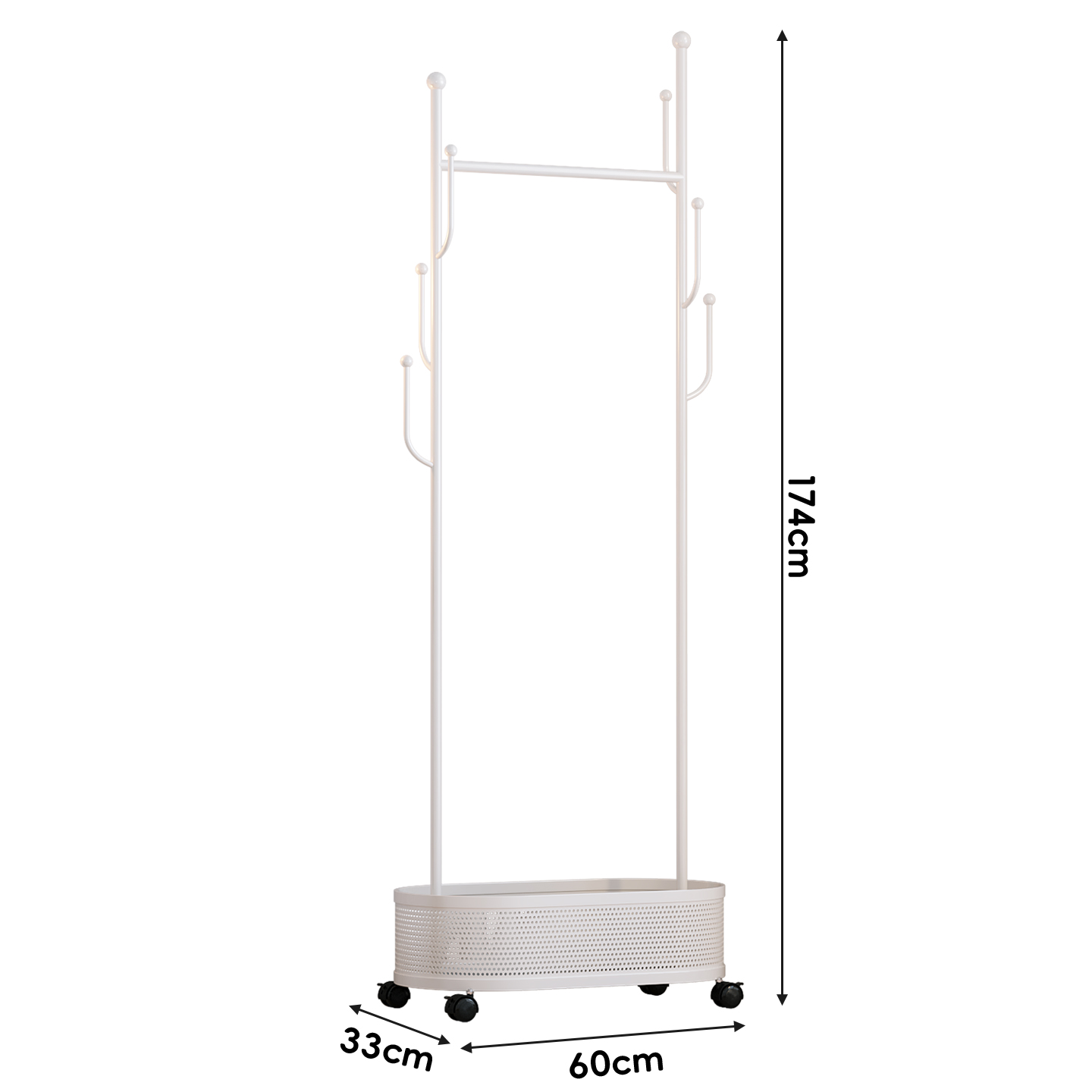 Storage Coat Rack 60cm (Cream White)