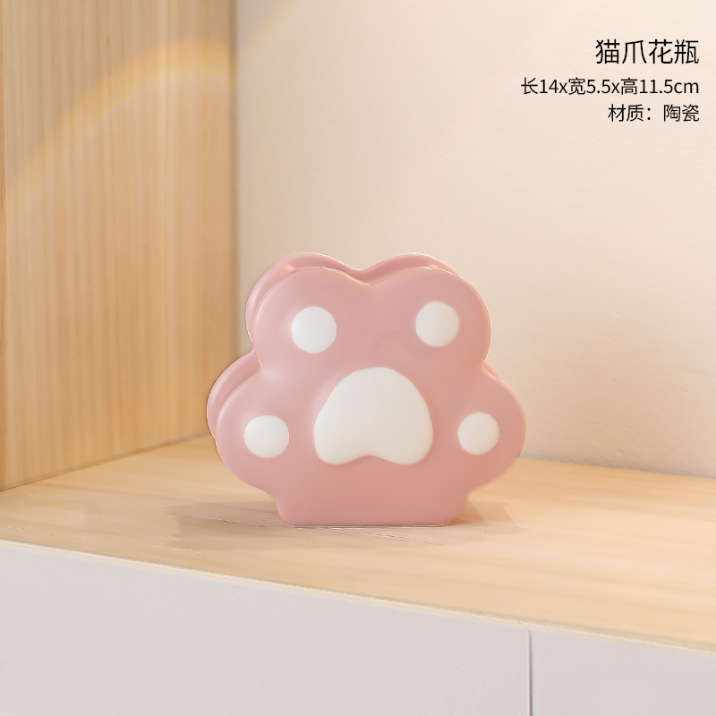 Dark Pink Cat Claw Small Vase