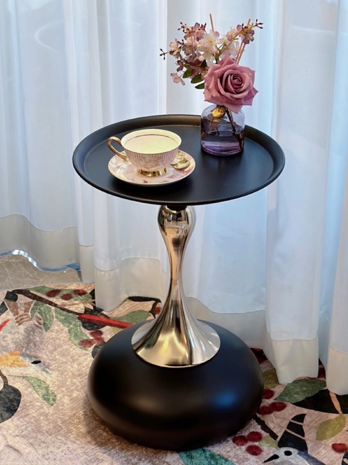 Designer Side Table (Matte Black)