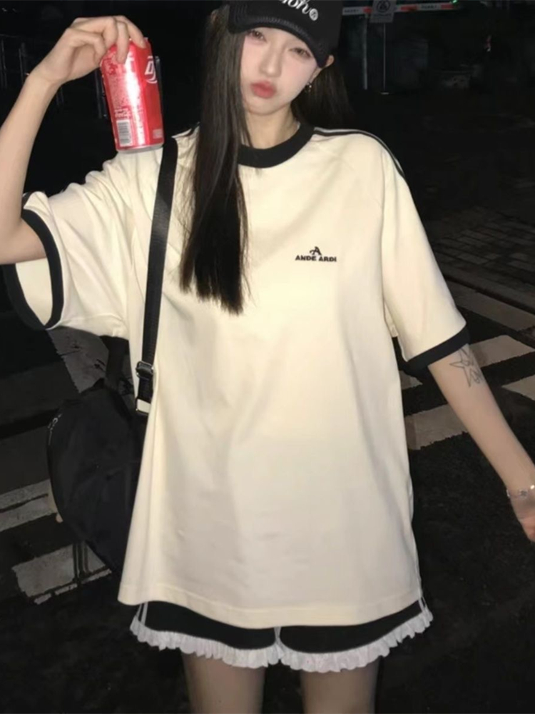 Light Apricot Top + Black Shorts