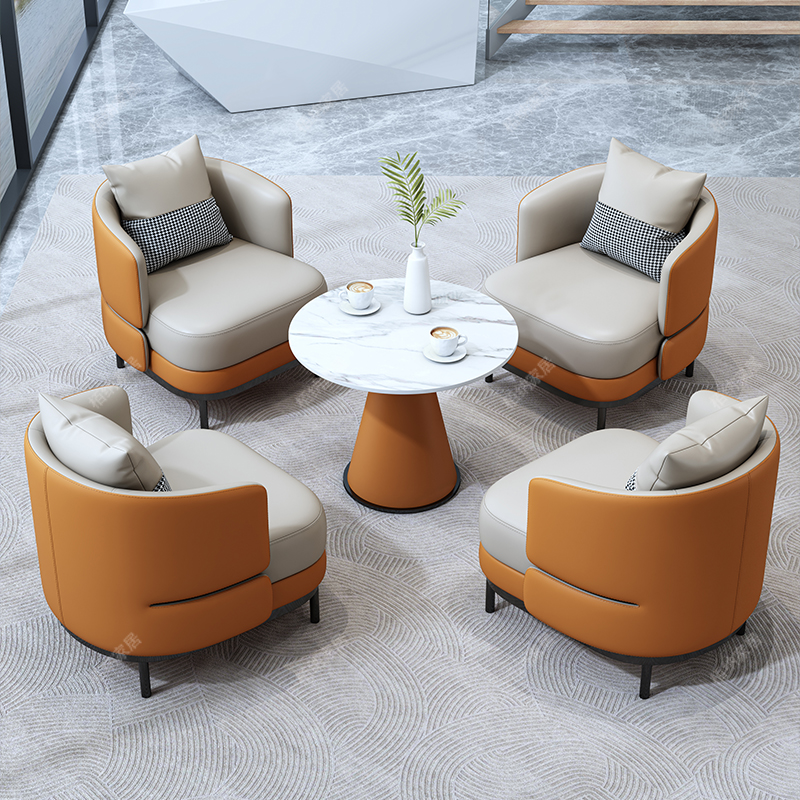 One Table and Four Chairs [Orange + White Slate] Five-Year Warranty
