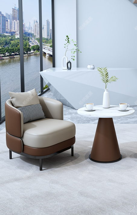 One Table and One Chair [Brown + White Slate] Five-Year Warranty