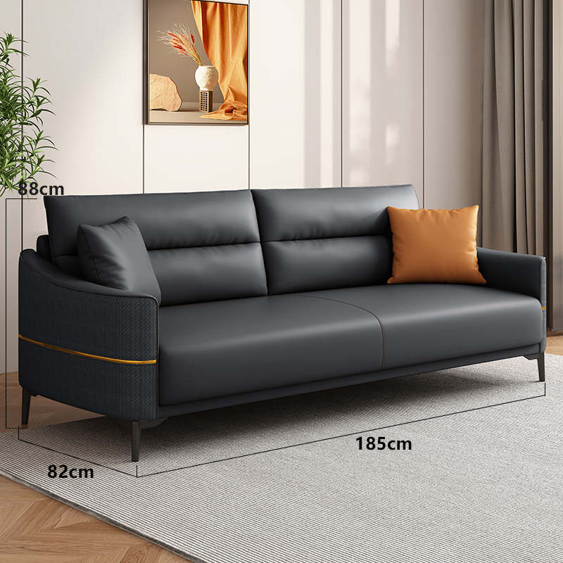 Three Persons Dark Gray[Thickened and Wear-Resistant Western Leather]