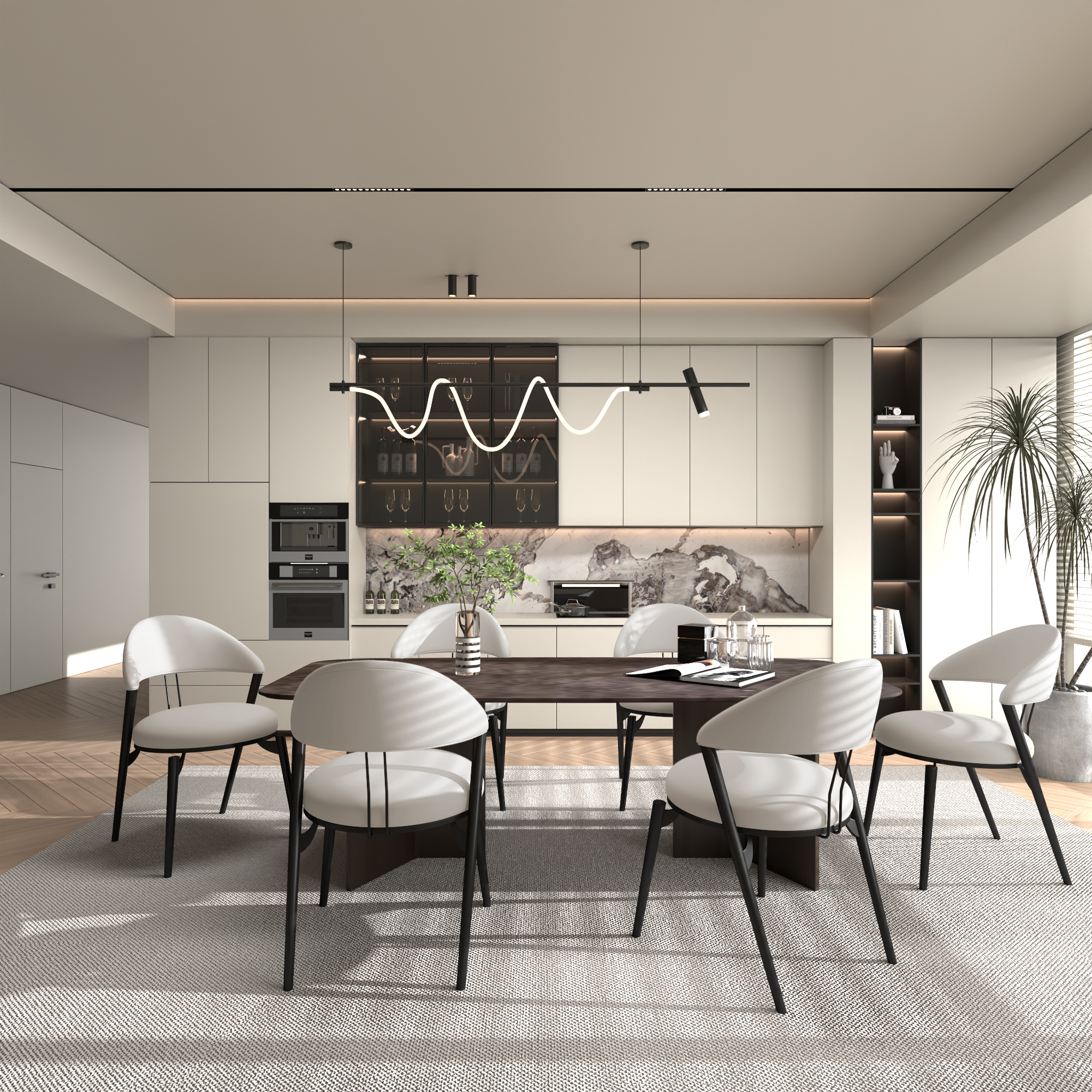 Super Crystal - Rectangular Table + 6m White Chair Tube Wall Thickness 1.2★★