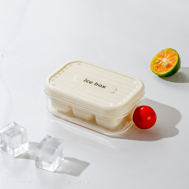 Mini Ivory White-Soft Rubber Bottom Ice Tray[Press to Release]1 Pack