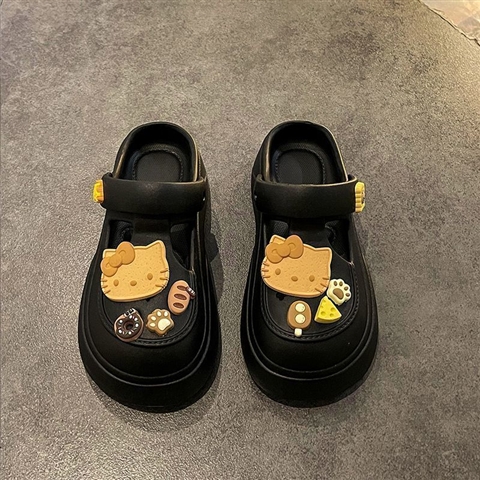 black Mary Jane Cute Princess Wind-Breakfast Meow 