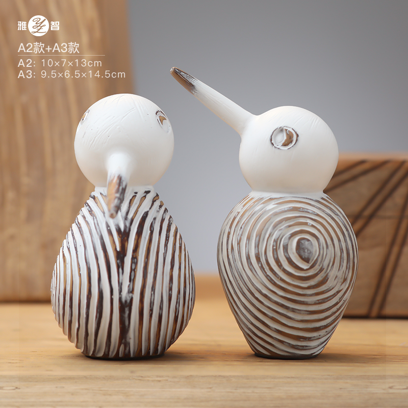 Head-Up Bird + Head-Down Bird (White) 2-Piece Set