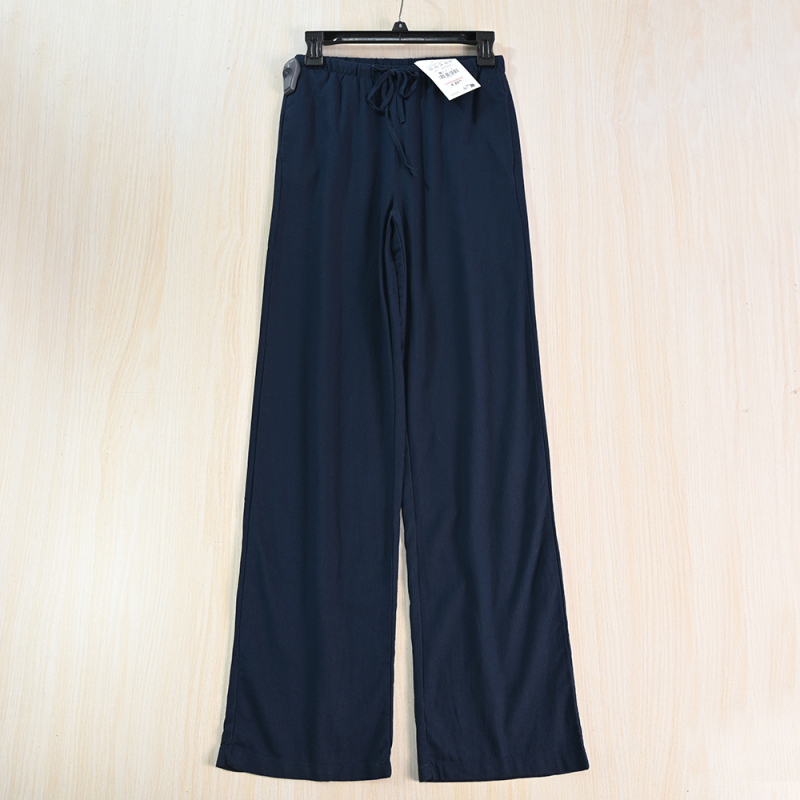 Siqi Women's Clothing 266/22 Spanish Style Commuter Breathable Elastic High Waist Tie Straight Casual Long Pants