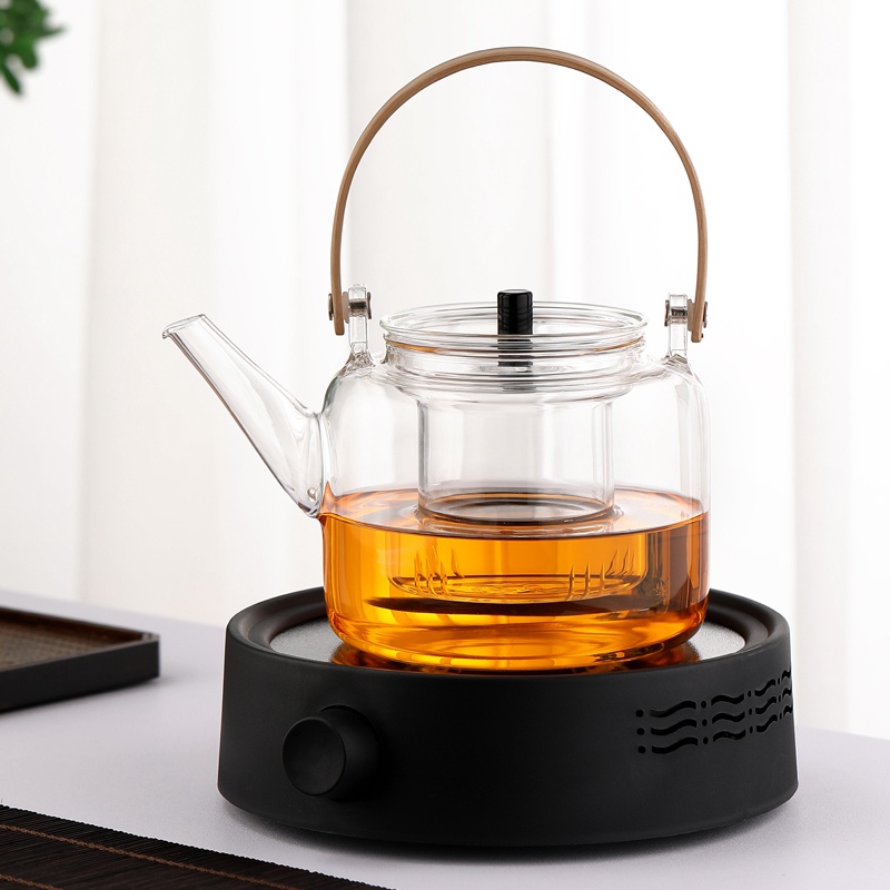 Bamboo Handle Teapot (Type B) with Black Electric Ceramic Stove