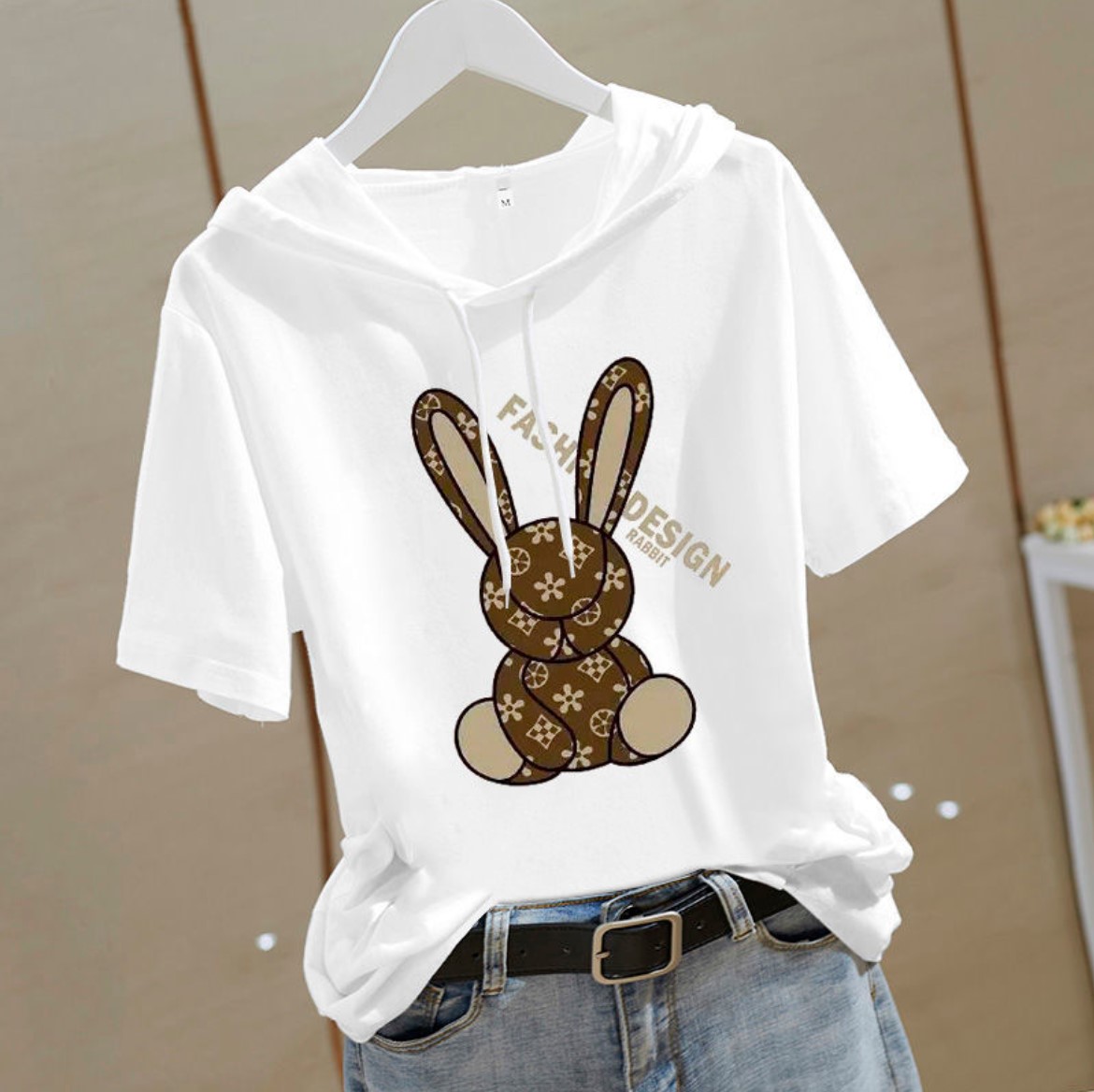 24#White Printed Bear