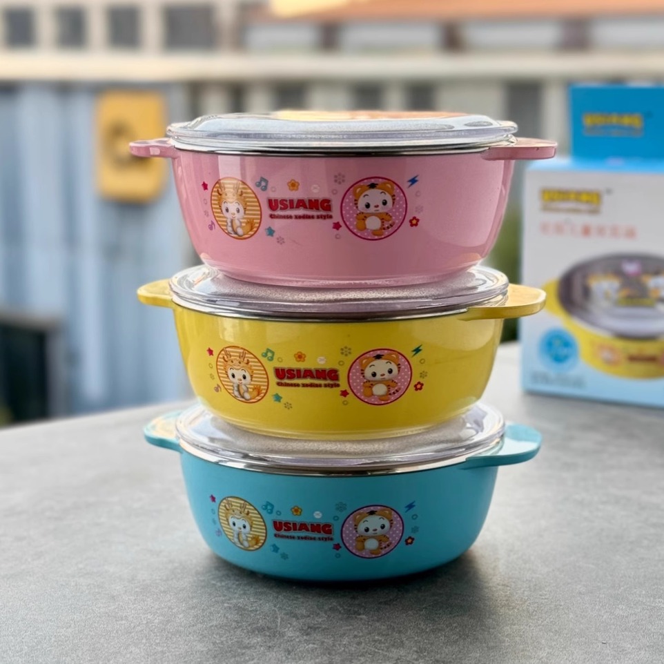 304 Stainless Steel Kids Bowl[Three Colors Random]