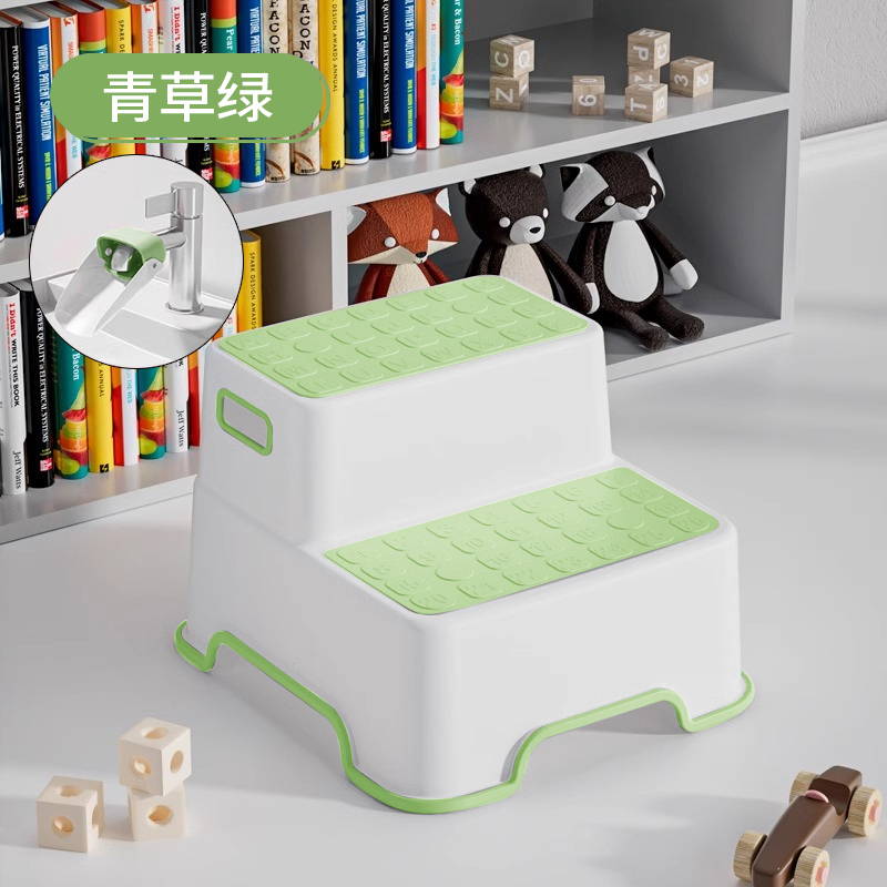 Grass Green-Sink Model[Double Layer Thickened Children's Anti-Slip Stool]