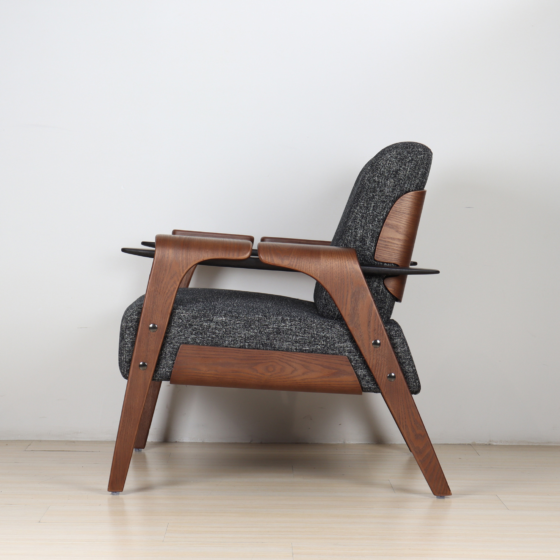 Retro Black + Walnut Shelf