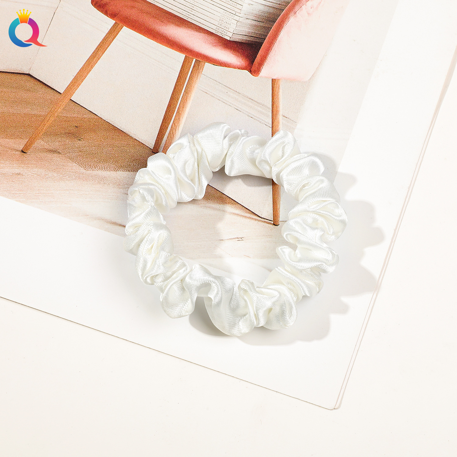 Satin Hair Tie - White