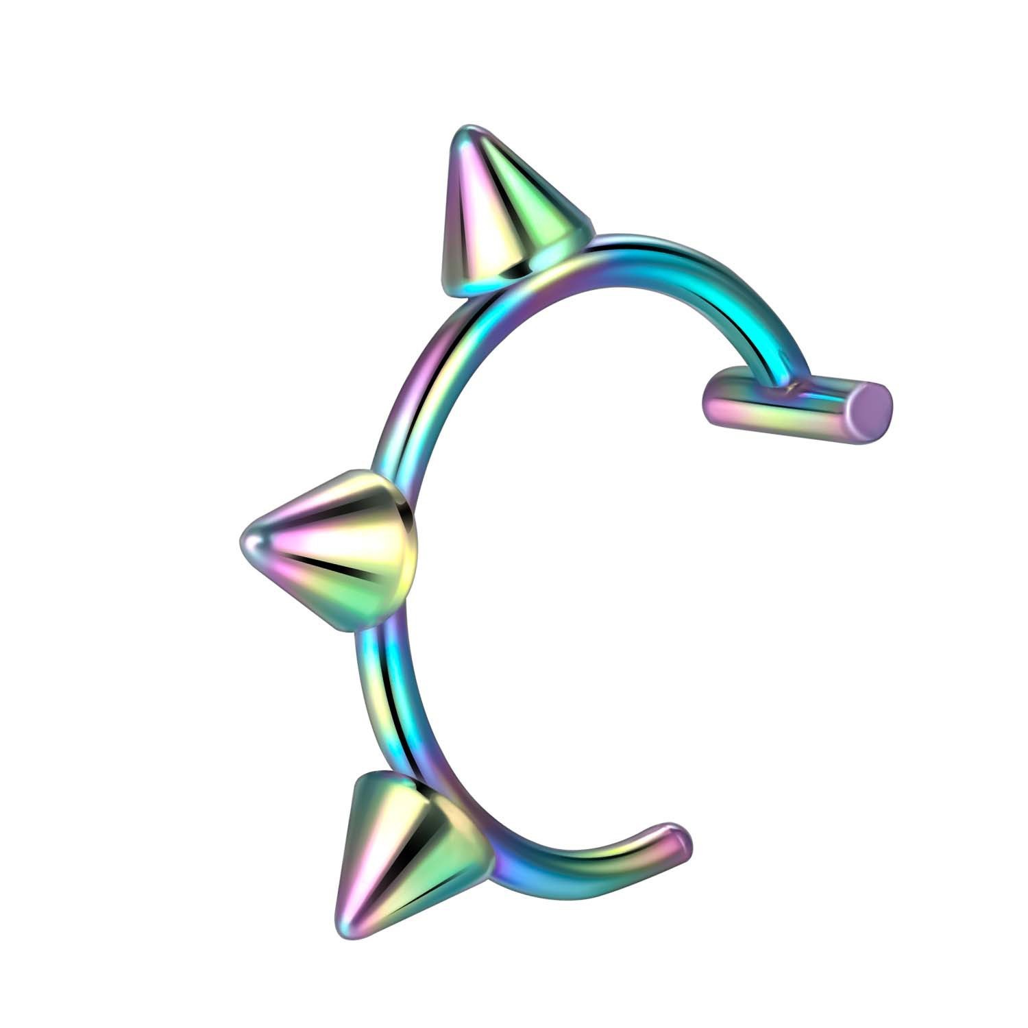 Pointed Cone Colored Lip Ring