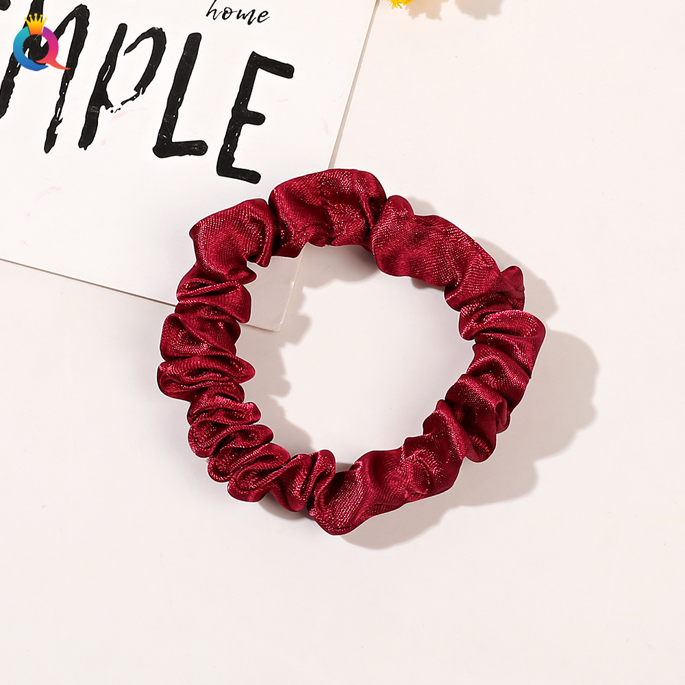 Satin Thin Hair Tie-Burgundy