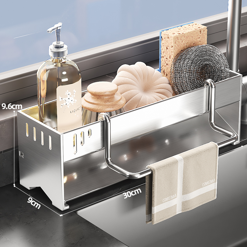 [Stainless Steel]30cm Long|Toilet Storage Rack + Rag Rod