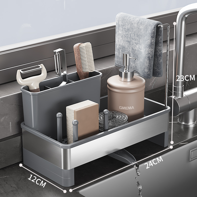 [Coral Gray]DIY Rag Rack-360°Drainage