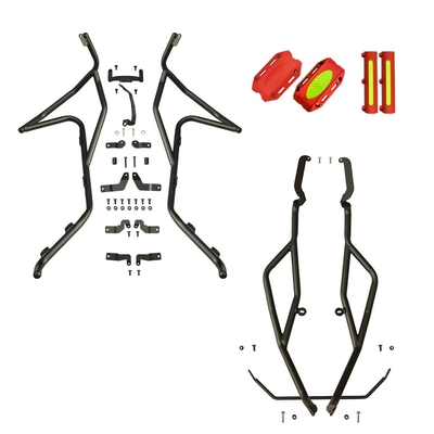 for the modification of the Zongsheng: Motorcycle bumper - black-carbon-steel-front-bumper-rear-bumper-red-rubber