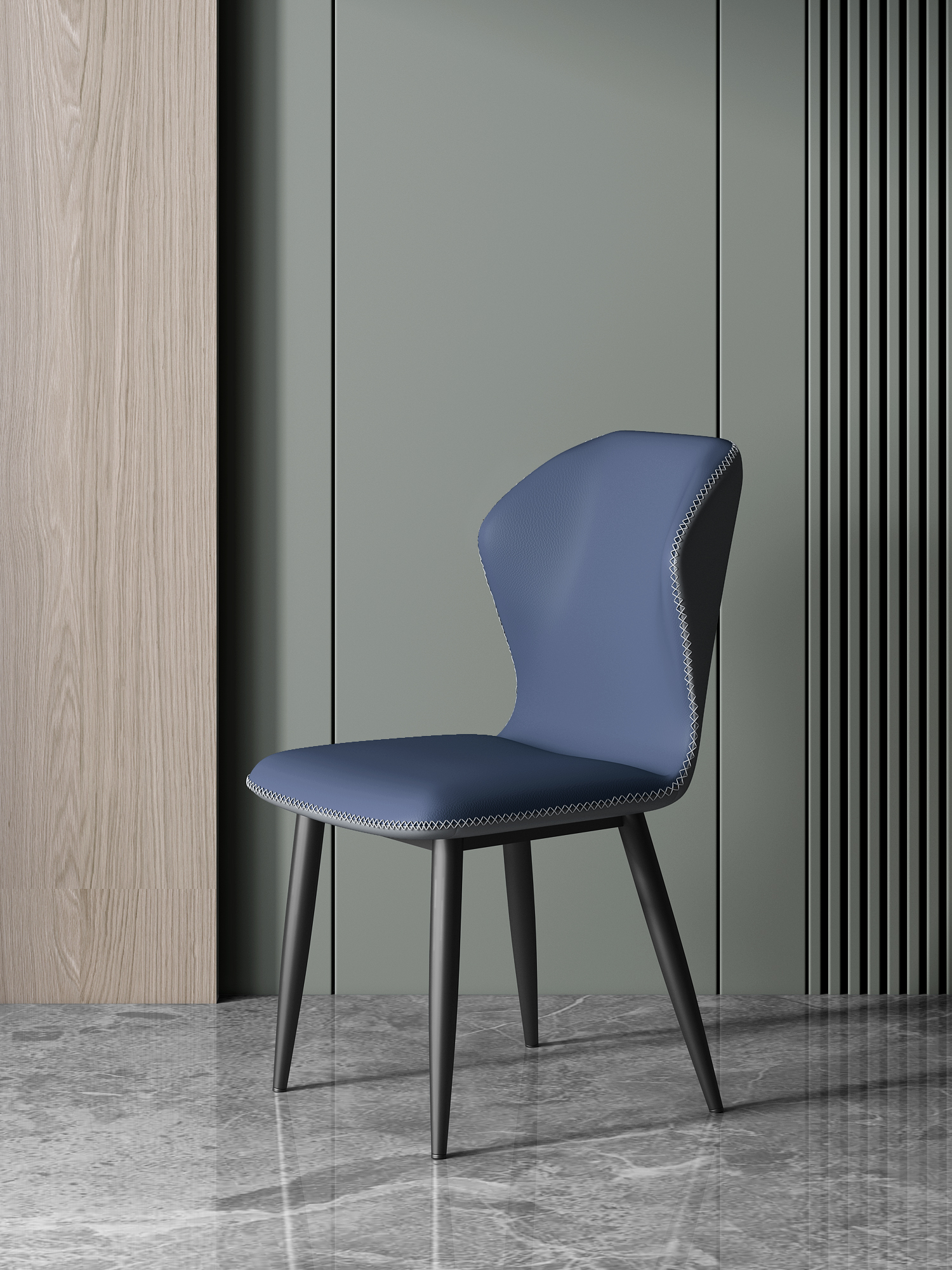 [Overseas Original]Blue Leather