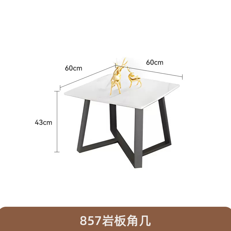 White 857 Slate Corner Table (Black/Grey Remarks Optional)